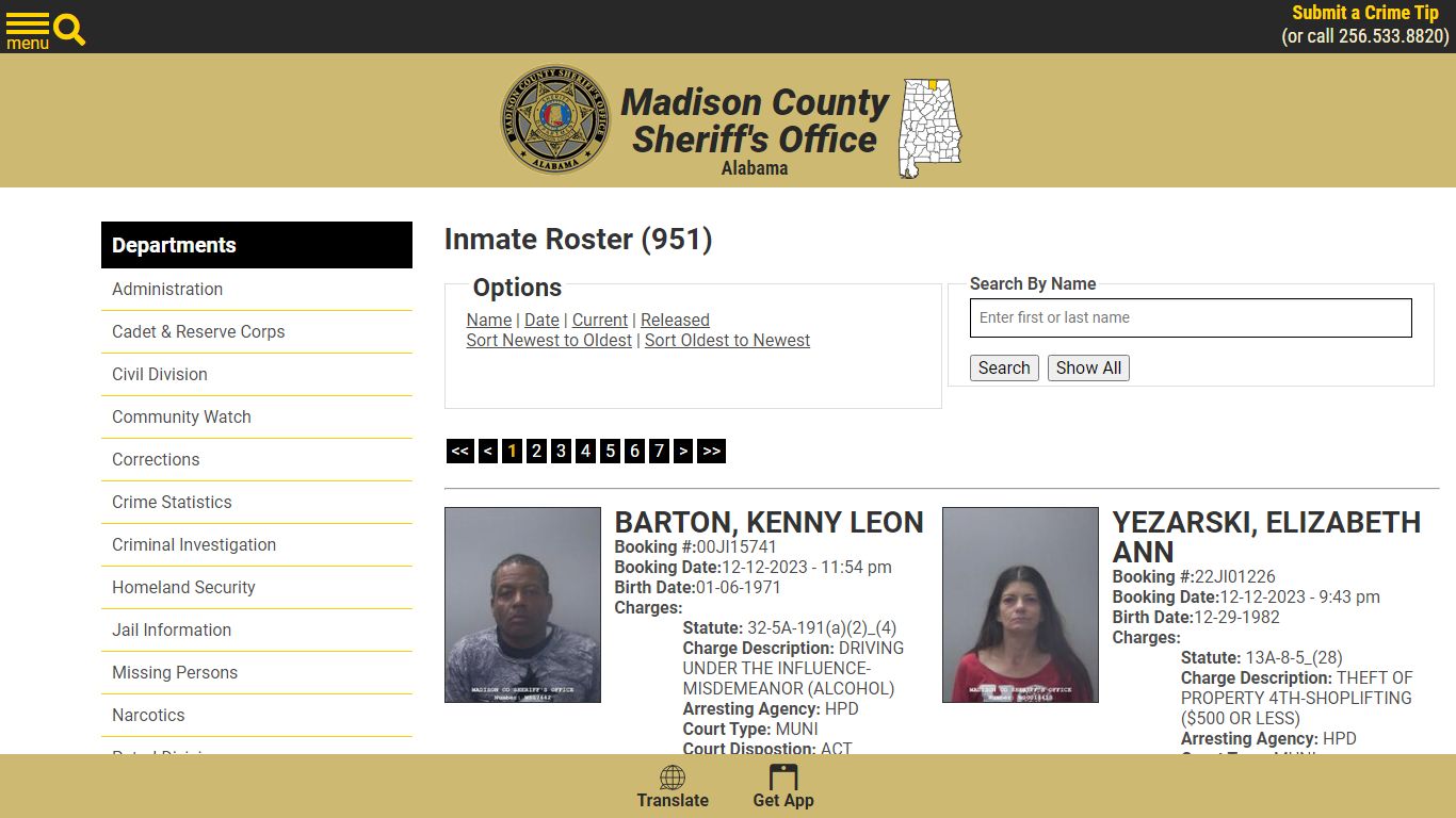 Inmate Roster - Madison County Sheriff's Office